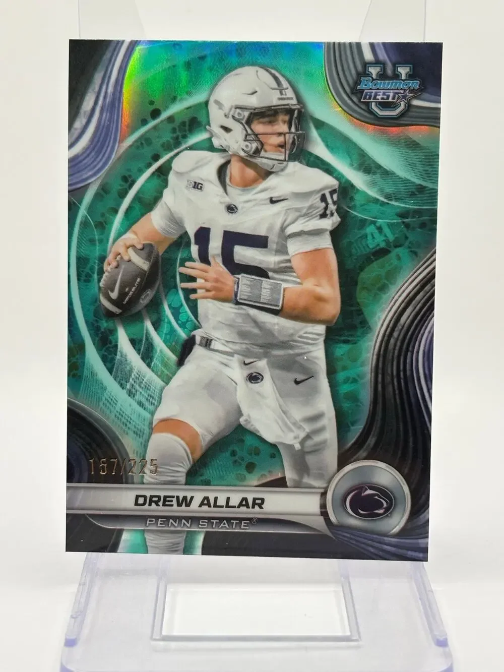 2024 Bowmans Best U DREW ALLAR Aqua Refractor 157/225 SP Penn State Steelers